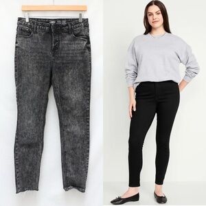 Women's Old Navy Rockstar Super Skinny High Rise Black Acid Wash Jeans Size 8